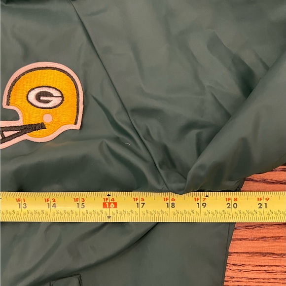 Vintage 80s Green Bay Packers NFL Active Generation Satin Snap Bomber Jacket - Picture 3 of 7